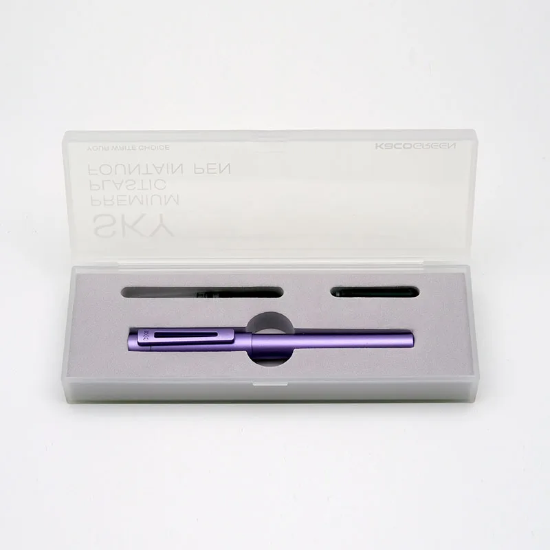 Charming Purple Fountain Pen Ink Set for Lady 0.38mm EF Stainless Steel Nib Plastic Ergonomic Writing Pens with Gift Case | Канцтовары