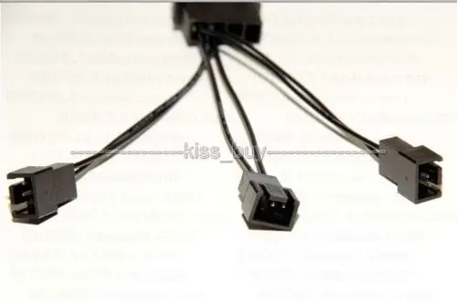 4Pin IDE Molex к 3 портовому IDE/D охлаждающий вентилятор pin разъем Кабель питания Шнур 24AWG