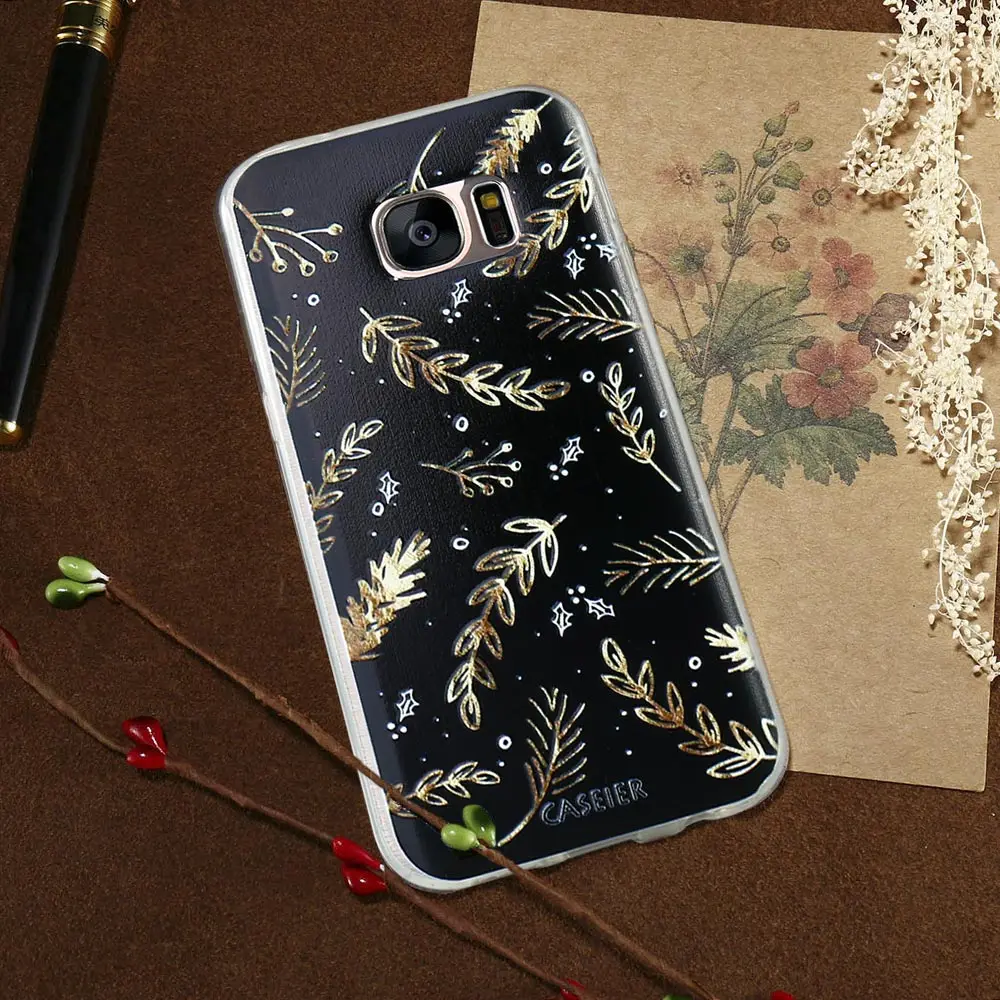 Caseier Телефон чехол для Samsung Galaxy S6 S7 edge S8 Plus note 8 Мягкий ТПУ Merry Рождество силиконовый