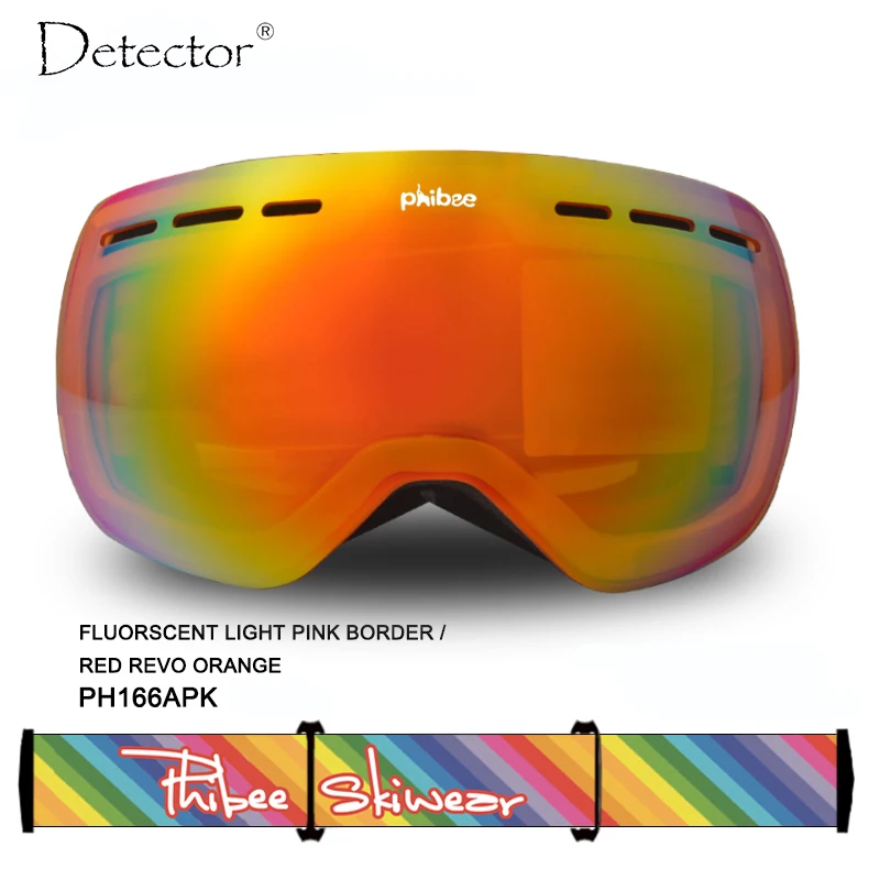 Детектор лыжные очки двойной UV400 Анти-туман большой Лыжная маска на лыжах мужские