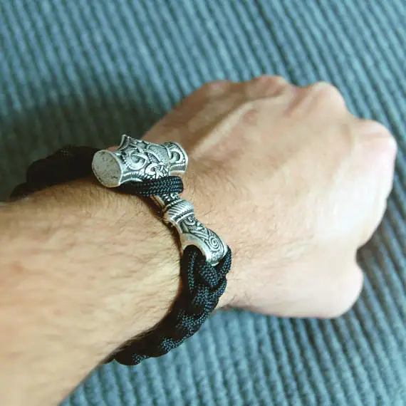Молот Тора Браслет Из паракорда с Mjolnir Thurisaz Edc Gear аксессуар прекрасный