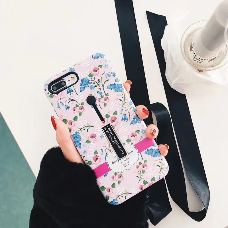 Скрытое кольцо-держатель чехол для телефона iphone8plus 8 7plus 6s x с розовым кольцом iphone
