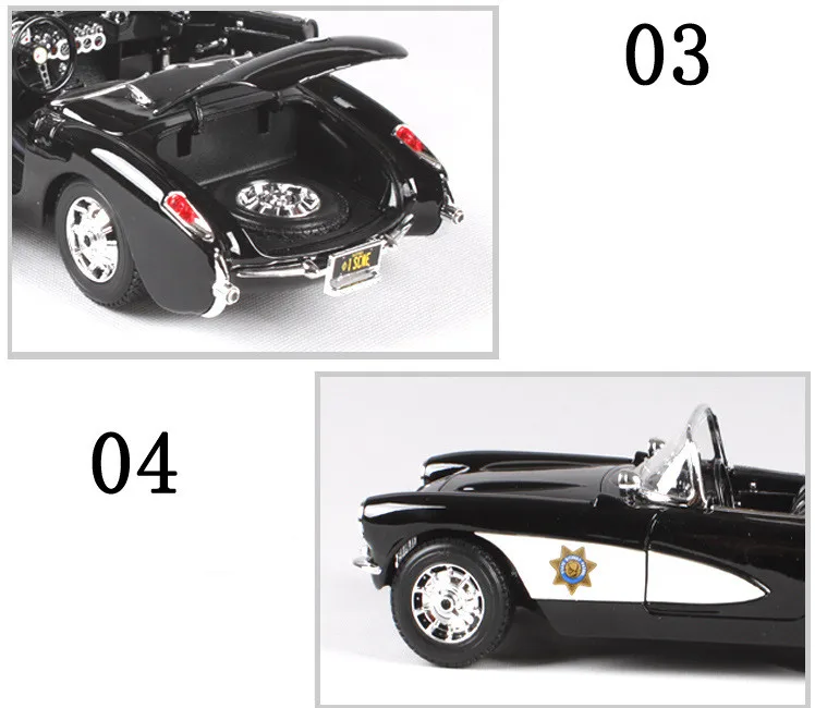 Моделирование 1:18 1957 Chevrolet Corvette металлический сплав модель автомобиля, коллекция и подарок капот классическая модель автомобиля украшения
