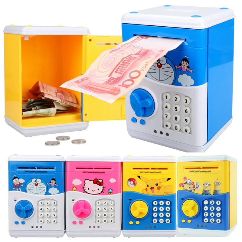 Large Piggy Bank ATM Money Saving Box Kitty Password Minionselectro Safe Smart Cat Coin Bank|cat coin bank|safe piggy bankbank money saving |