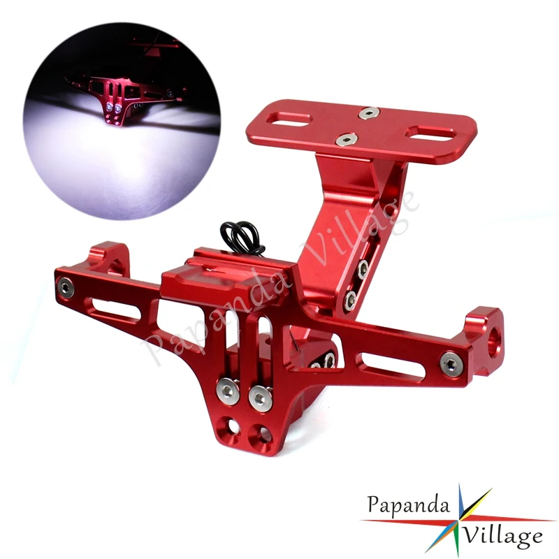 

Papanda Motorbike CNC Aluminum Adjustable License Number Plate Bracket Holder Universal for Honda Yamaha Kawasaki Suzuki BMW