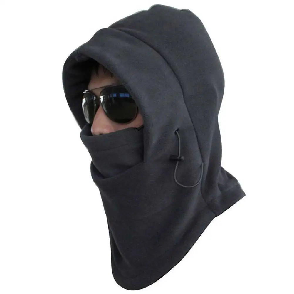 Hot Sale Thermal Fleece Hood Swat Wind Winter Stopper Face Mask Unisex Hat dark grey keep warm for men or women | Аксессуары для