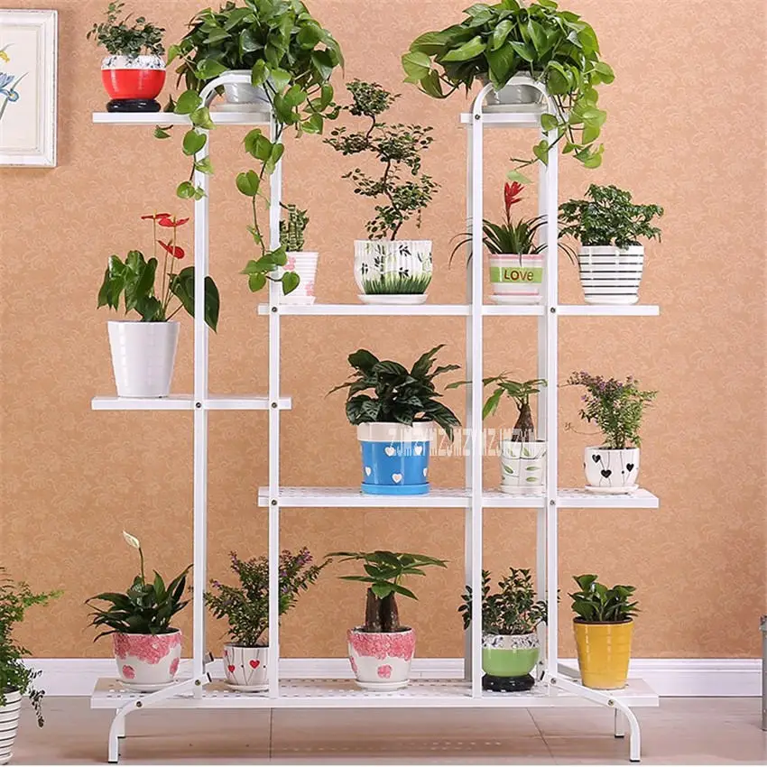 white bracket type Открытый балкон многослойное посадочное растение цветочный горшок стенд украшение сада Крытый горшок стенд колесная Цветочная полка - Цвет: white bracket type