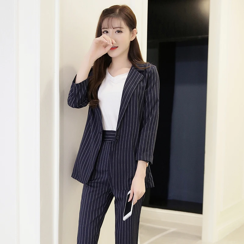 Women's suit female new style fashion dress casual striped office lady OL professional uniform two / piece |