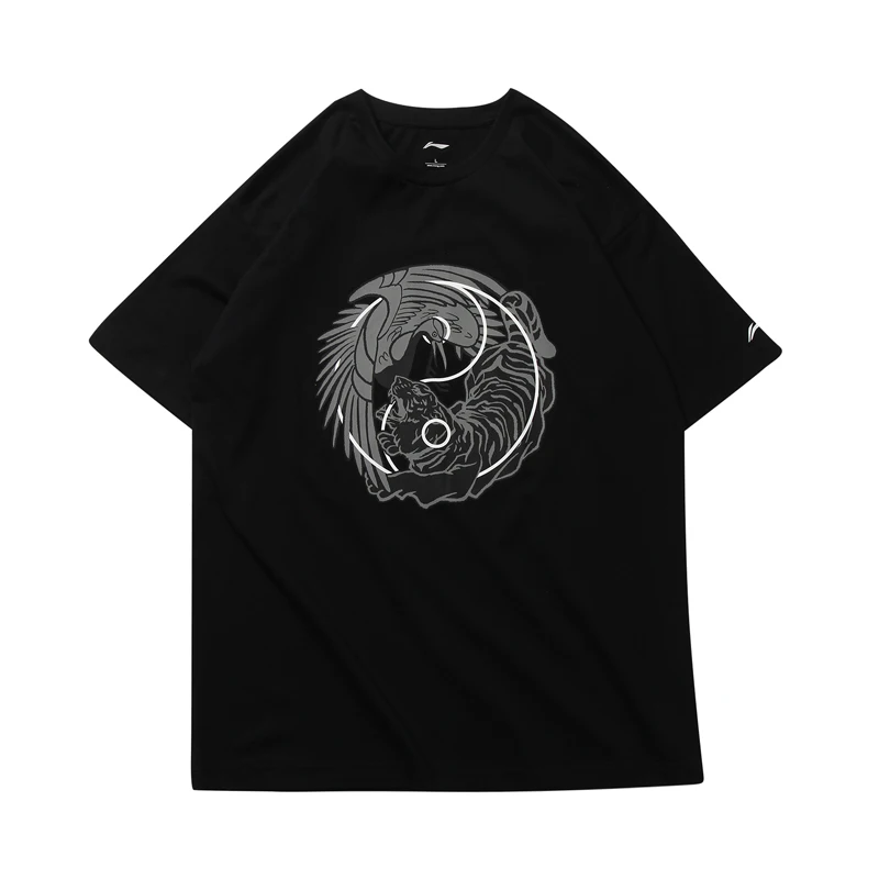 Li-Ning, Мужская футболка, NYFW, Китайский Тай Чи, принт, тройник, обычный крой, дышащая подкладка, Спортивная футболка AHSN735/AHSN691 MTS2760