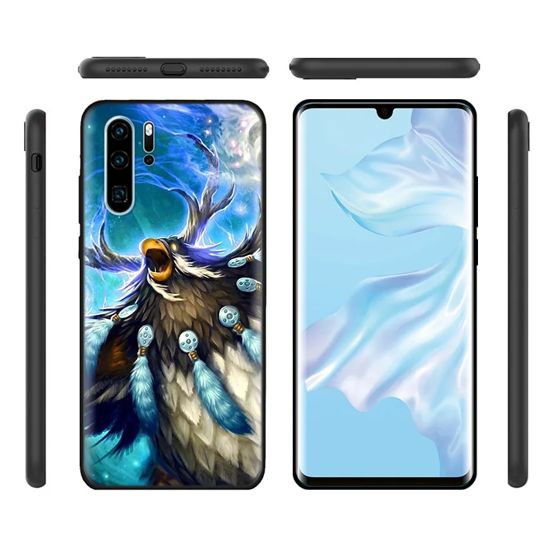 Черный силиконовый чехол для huawei P30 P20 P10 mate 20 10 Nova 5 5i Lite Pro P Smart+ Z Shell Wows World of Warcrafts