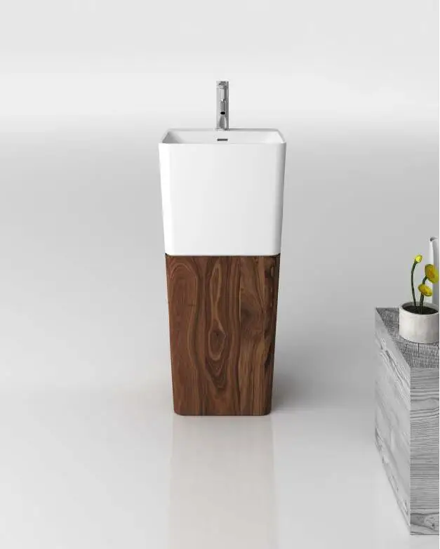 Corian умывальник на пьедестале для ванной комнаты отдельно стоящая матовая
