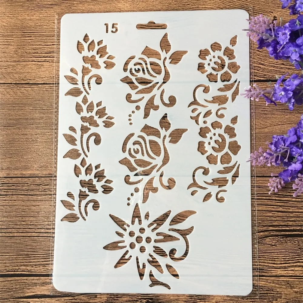 2 шт./лот 27 см Корона роза цветок DIY ремесло наслоения трафареты живопись