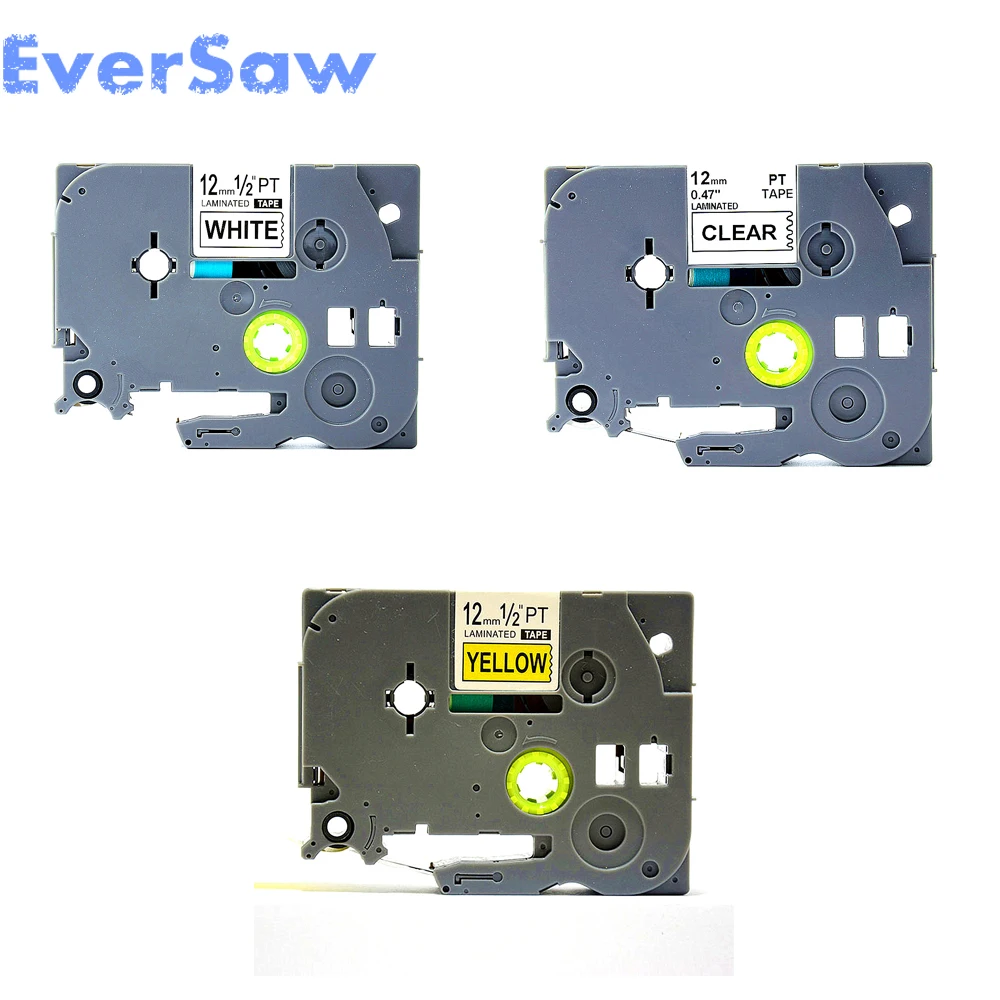3PK Mix brother прочная клейкая TZe-S231 TZE S131 TZE-S631 белая/прозрачная/желтая лента для