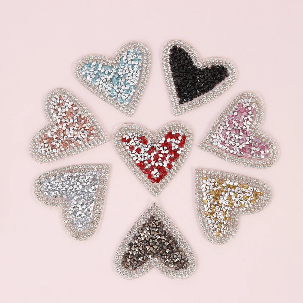 Высококачественные термопереводные нашивки для одежды цветные сердечные мотивы