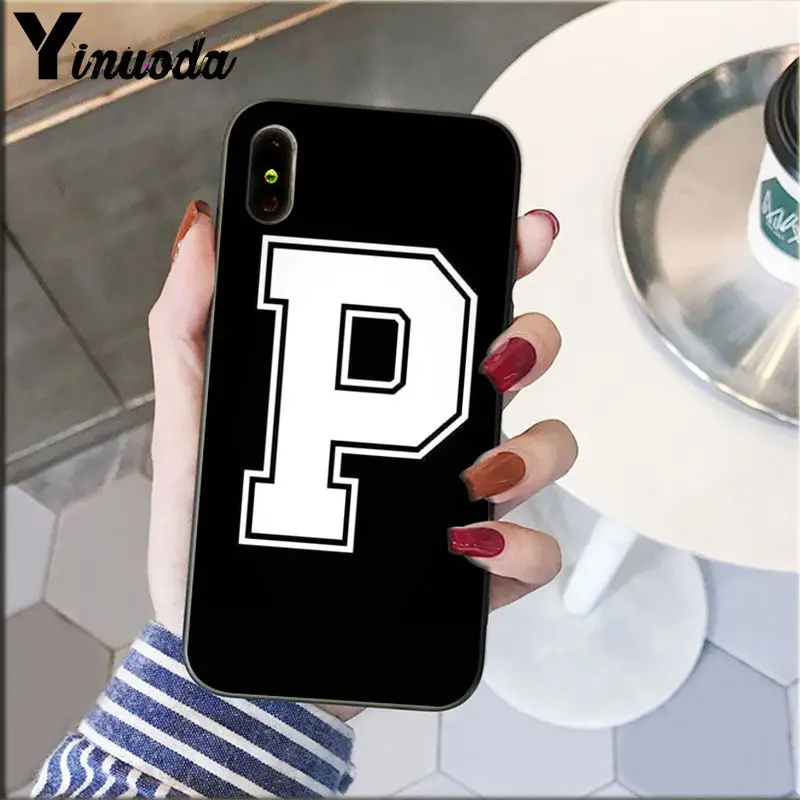 Yinuoda черная буква и номер Coque Оболочка Чехол для телефона для Apple iPhone 8 7 6 6S Plus X XS MAX 5 5S SE XR крышка - Цвет: A2