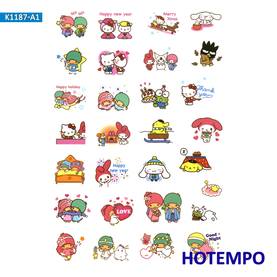 Sanrio Мелодия куроми наклейки для девочек Дети подарок DIY письмо дневник в стиле Скрапбукинг Канцелярские Pegatinas наклейки