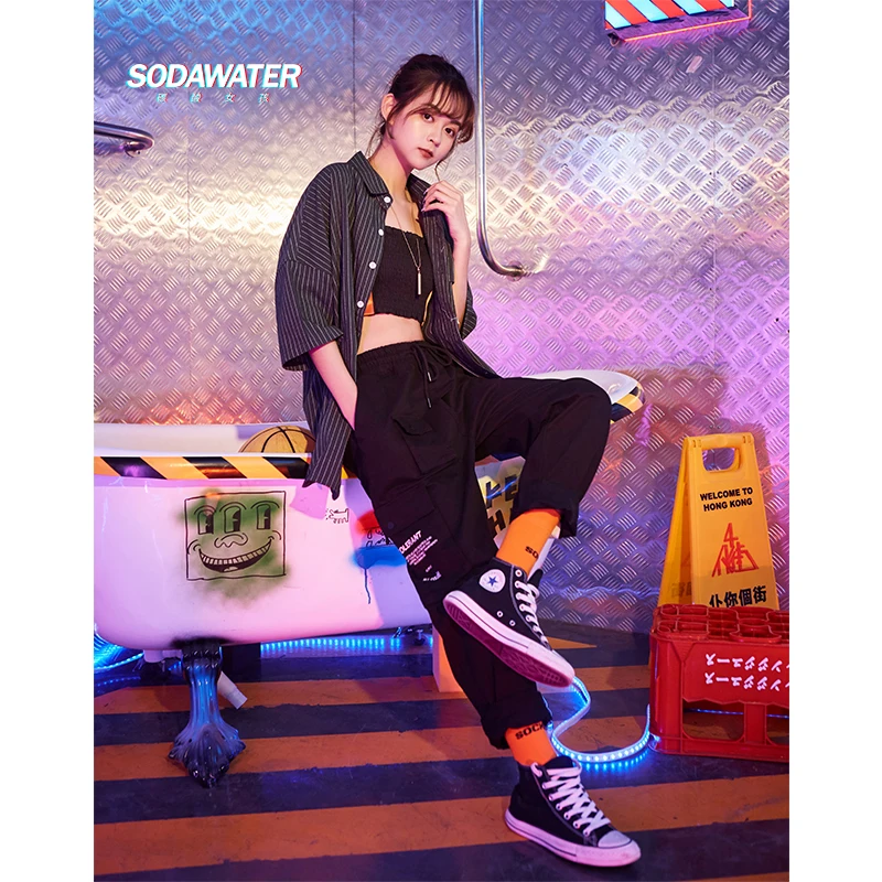 Женская Повседневная рубашка SODAWATER в полоску с короткими рукавами большие