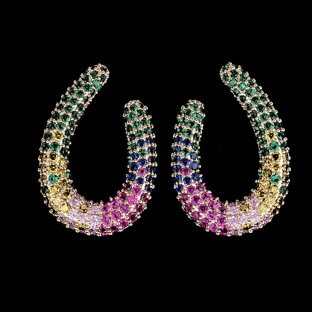 Женские серьги-гвоздики SISCATHY уникальные с фианитами ювелирные изделия для