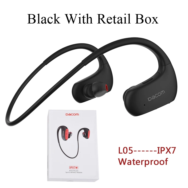 L05 Black Package DACOM спортивные Bluetooth наушники беспроводные IPX7 водонепроницаемые наушники стерео бас гарнитура Hands-free с микрофоном для телефона - Цвет: L05 Black Package