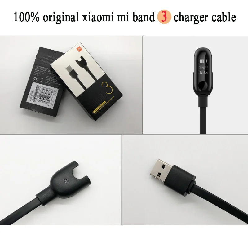 Оригинальный Xiaomi mi Band 4 зарядный кабель usb для смарт браслеты band 3