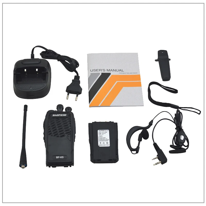 2 шт./лот Baofeng BF-K5 UHF 400-480 МГц портативный двухсторонний радиоприемопередатчик Baofeng рация для ham, гостиницы с бесплатным наушником