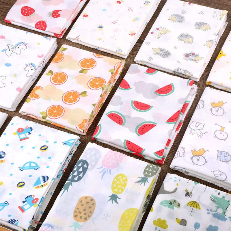 Хлопчатобумажная ткань для малышей двойная Марля DIY платья печатная пэчворк