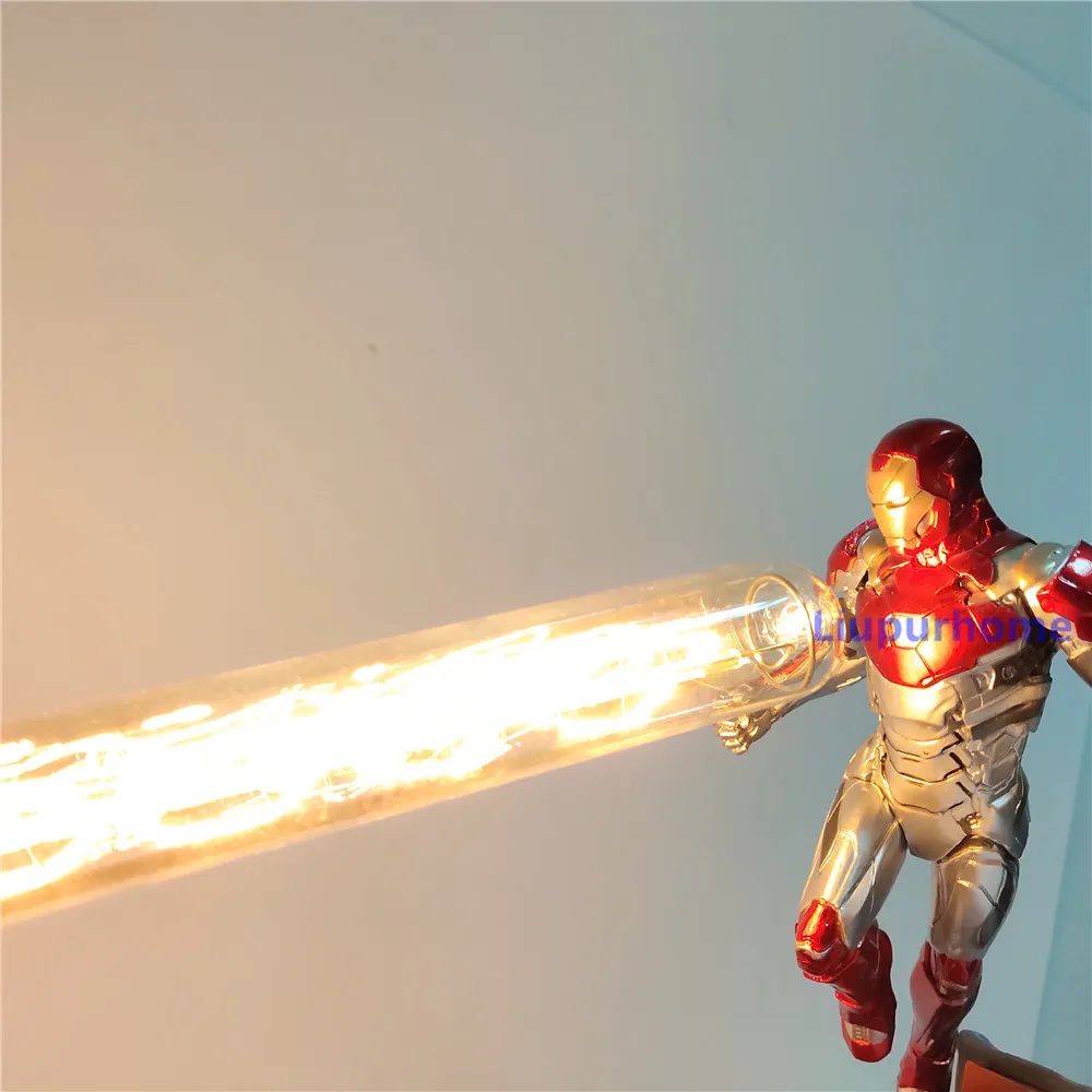 The Avengers Iron Man MK47 Laser Cannon LED Night Light Avengers Endgame Iron Man LED Table Lamp for Bedroom Home Xmas Gift MY3