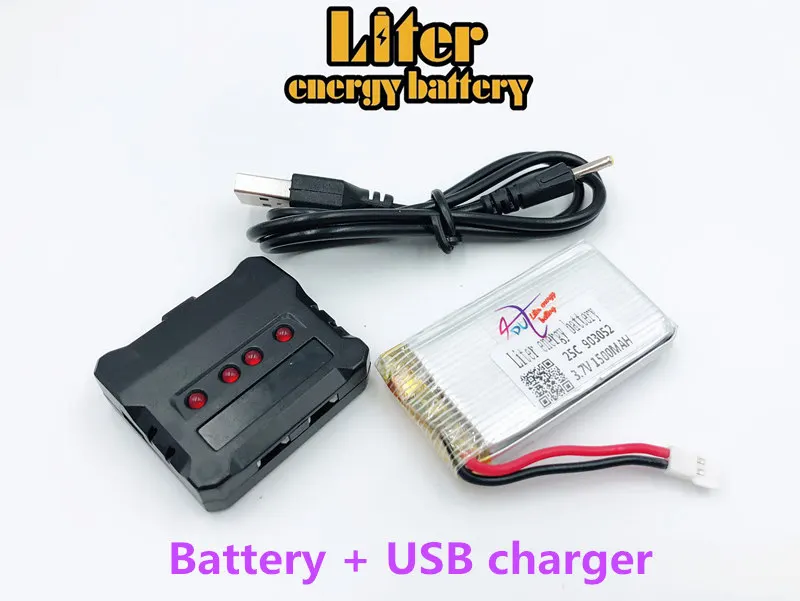 3 7 В 1500 мАч 25C Lipo аккумулятор для Syma X5SW X5SC X5S 903052 M18 H5P RC Quadcopter батарея USB зарядное
