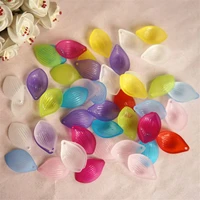 acrylic scrub leaf flower beads monochrome water spoon type high quality beads for needlework jewelry making 1625mm1055pcs