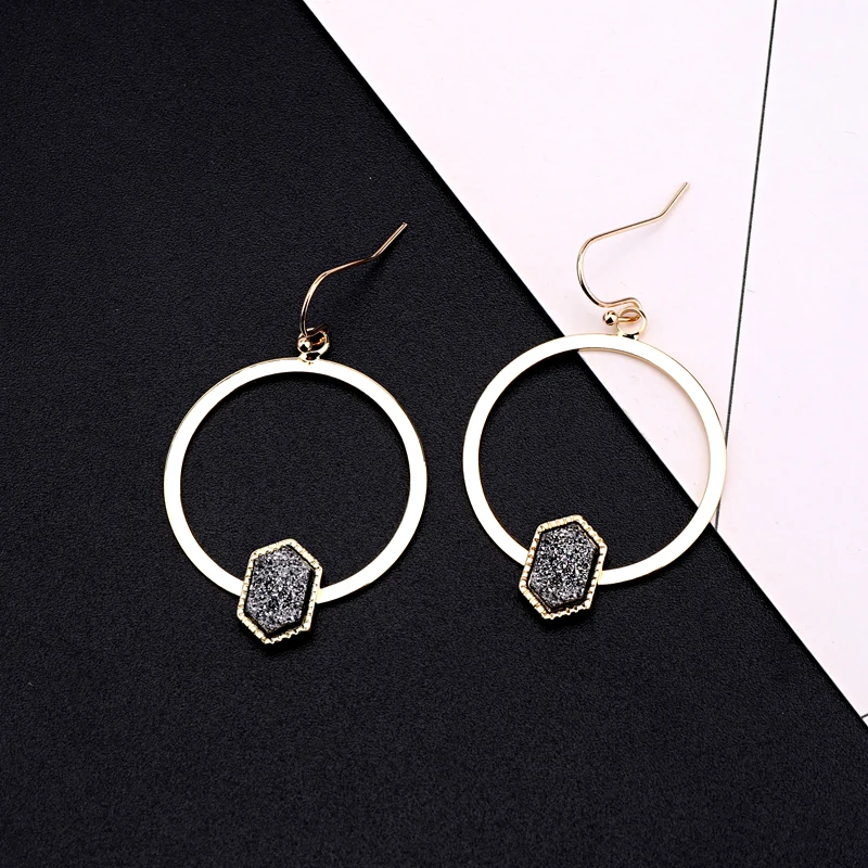 Женские Висячие серьги с шестигранной подвеской dayooff Boho геометрические подвески