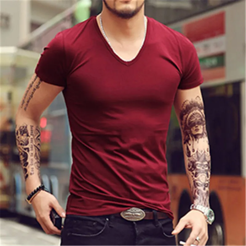 Футболки короткий рукав Футболка Для Мужчин's хлопок лайкра мужчин модный