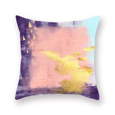 Nordic Style Geometric Marble Cushion Cover Colorful Graffiti Diamond Abstract Pillow Bull Head Flower For Home Chair | Дом и сад
