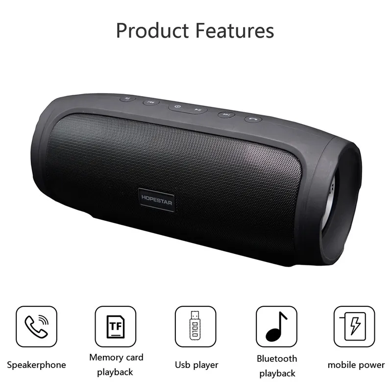 H14 открытый bluetooth динамик Колонка 16 Вт стерео сабвуфер беспроводной портативный hands free boombox + микрофон