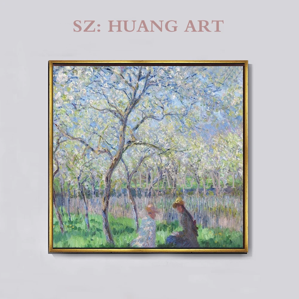 

Hand-painted pastoral scenery of Claude monet.Oil painting art wall decoration large mural decoration hotel and residential hall