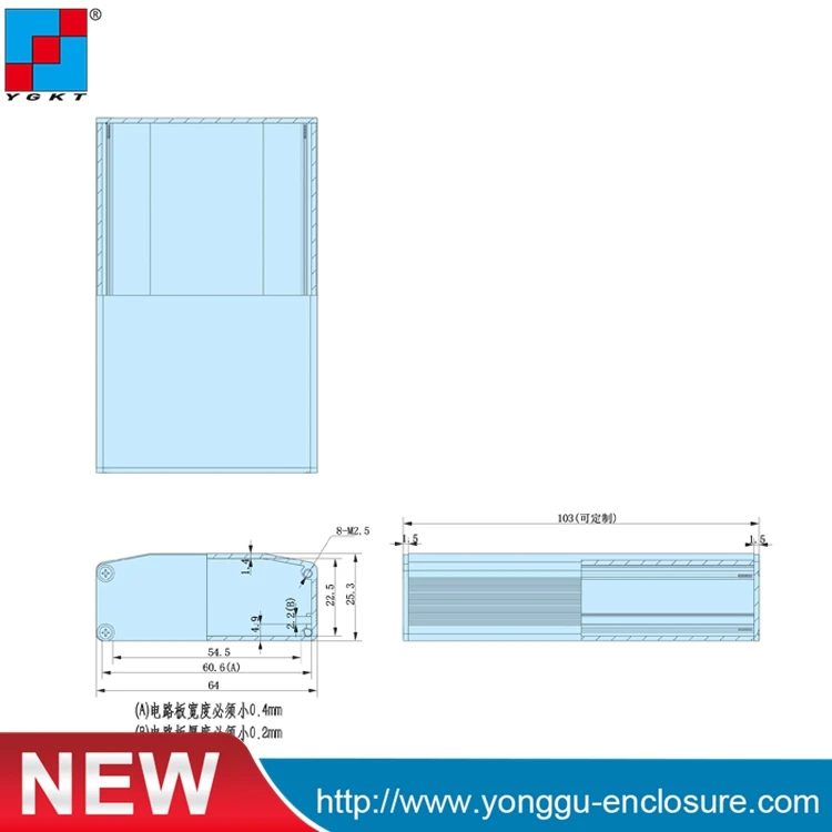 YGK-008 64*25 5-80 мм (WxH-L) OEM индивидуальный Высокоточный экструдированный алюминиевый