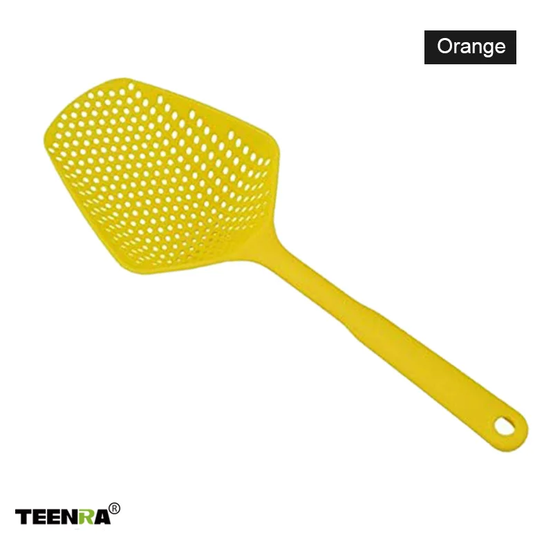 Yellow TEENRA большой нейлоновый дуршлаг Овощной Совок Stainer протекающая Лопата Stainer фильтр для воды инструменты для овощей - Цвет: Yellow