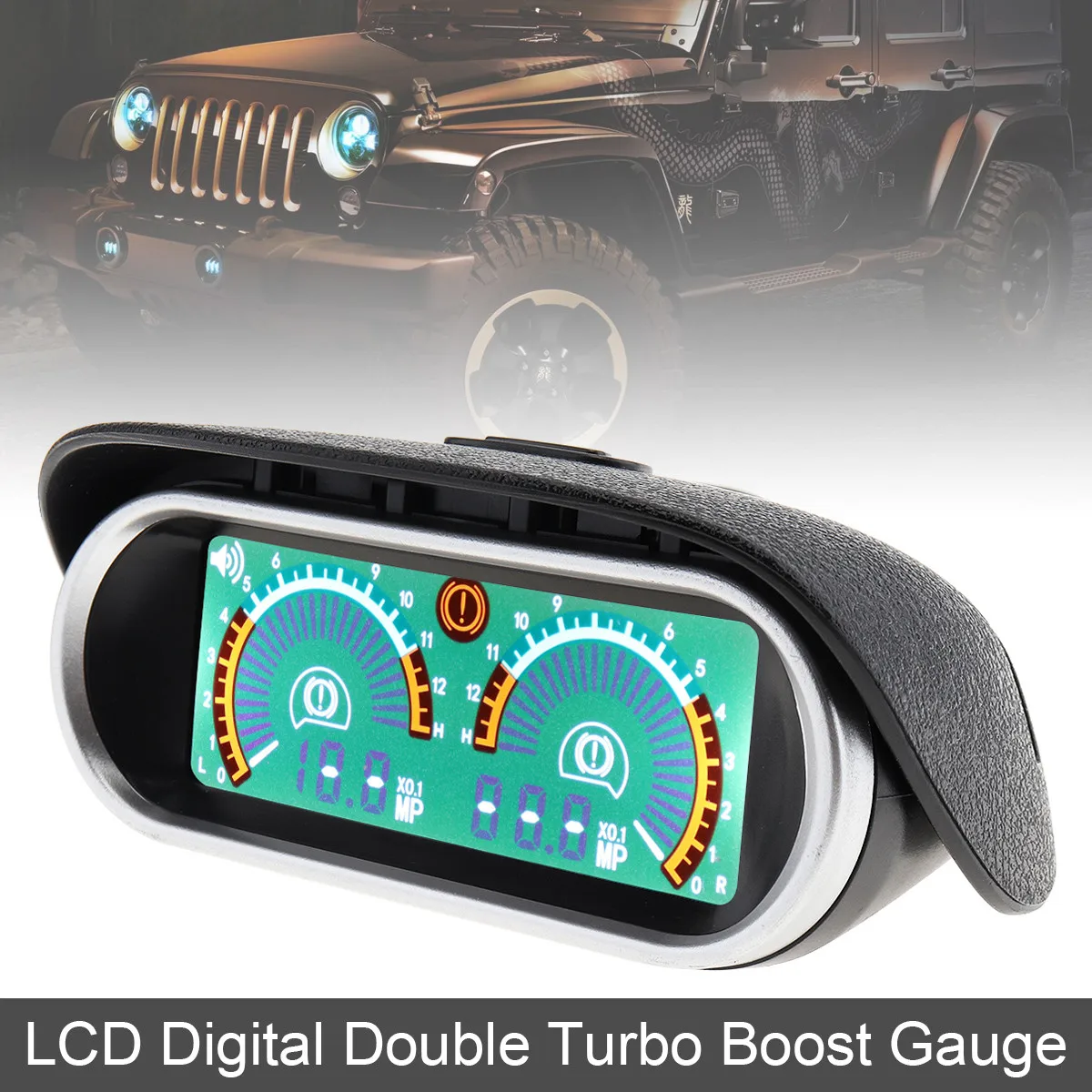 12 В/24 В ЖК дисплей цифровой гонок турбонаддув Калибр метр двойной барометр Boost