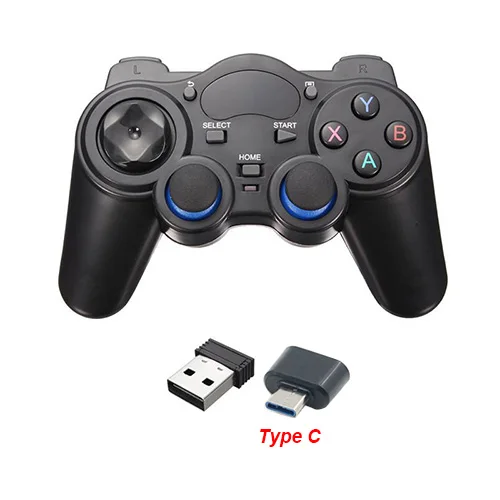 Type C Игровая консоль джойстик игровой коврик 2,4 ГГц беспроводной игровой контроллер геймпад подходит для Android/стола/ТВ-бокса/Smart tv и для ПК PS3 - Цвет: Type C