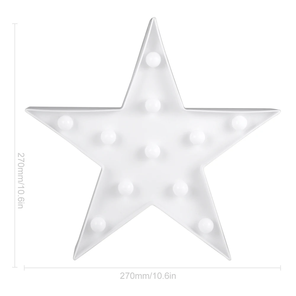 AGM Star Light LED Night Novelty 3D Lamp Cute Marquee Letter Battery Nightlight Wedding Christmas Bedroom Decoration #40 | Лампы и