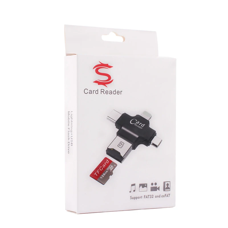 3 в 1 USB2.0 картридер OTG Флешка 16 ГБ 32 все одном Card Reader для Тип C