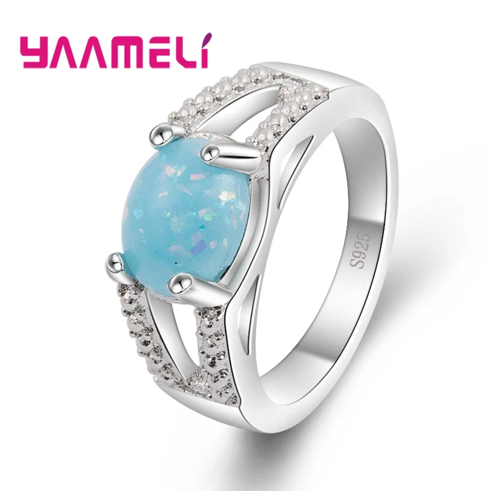 YAAMEL, заводская цена, винтажное горячее серебро 925 пробы + синий овальный опал, женские и мужские кольца на палец, Кристальные ювелирные изделия, аксессуары, подарок