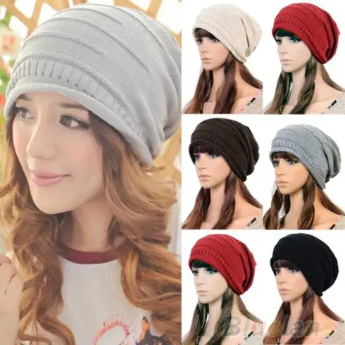 Женская зимняя мешковатая шапка унисекс размера 225P|slouch hat|baggy beaniebeanie knit |