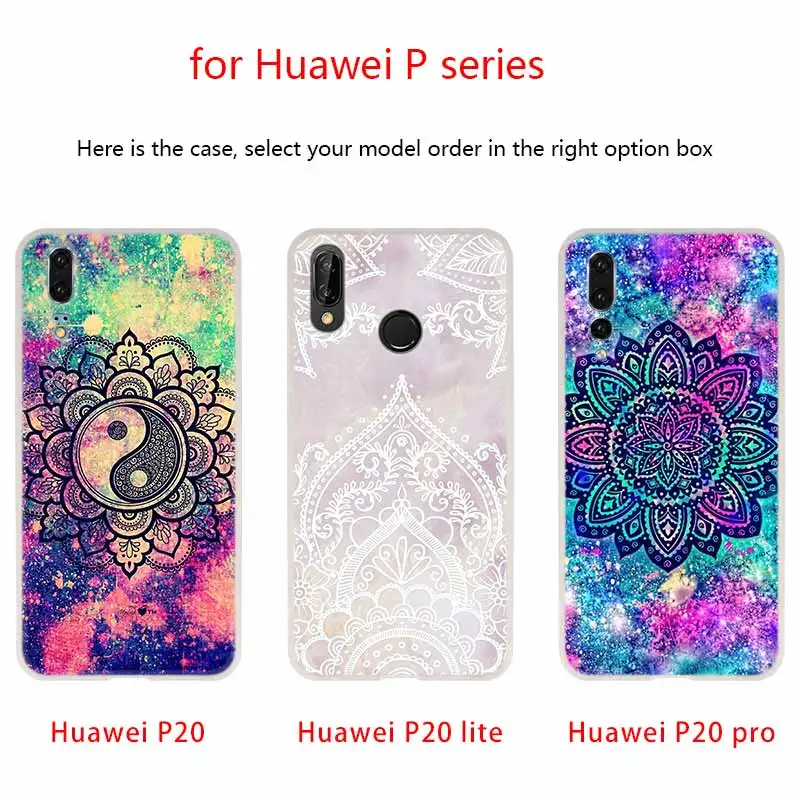 Мягкий чехол для Huawei P40 P30 P20 Pro P10 Lite e Plus P Samrt Z 2020 2019 с цветочным рисунком Мандала