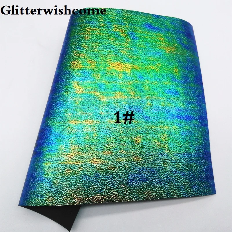 Glitterwishcome 21X29 см A4 размер винил для бантов металлическим тиснением Кожа личи Fabirc искусственная кожа листы для бантов, GM107A