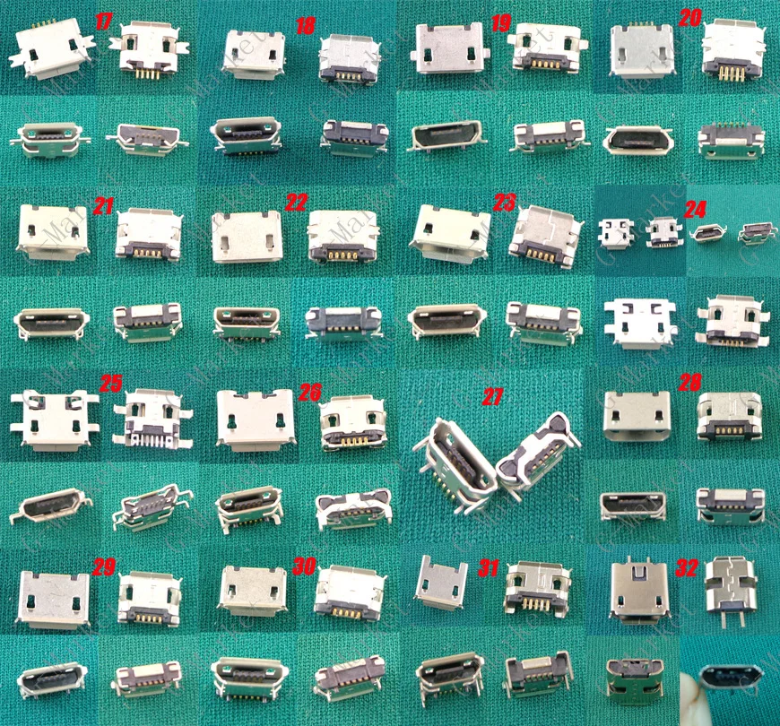 16 моделей Micro USB 5 P контактный разъем для задней зарядки 112 шт./лот|jack connector|jack jacklot lot