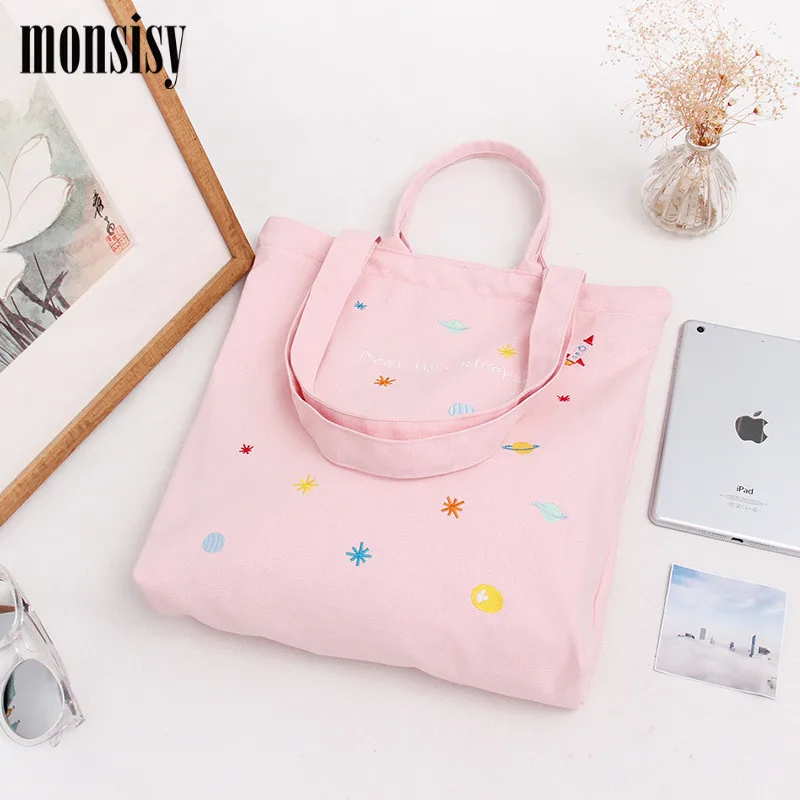 Monsisy Холщовая Сумка тоут женская хозяйственная сумка продуктовая через плечо