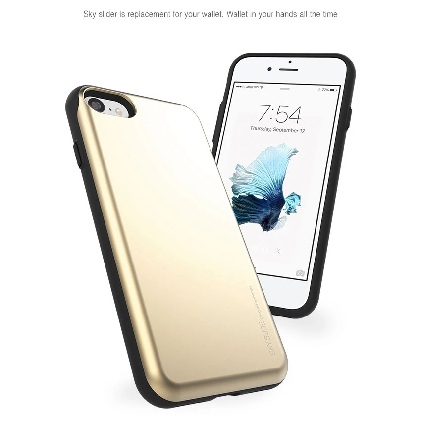 Оригинальный гибридный Чехол Goospery Candy Sky Slide Armor для iPhone X 8 7 6 6s Plus держатель карт