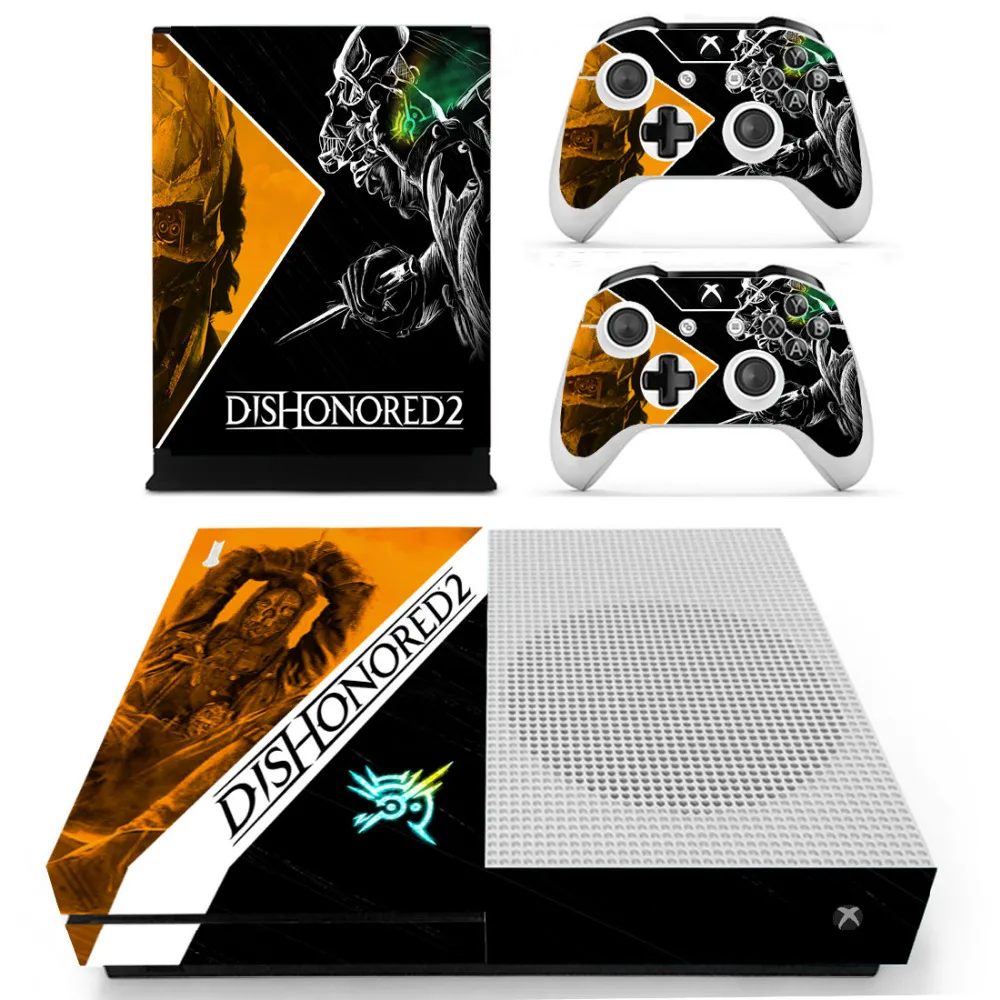 Игра Dishonored 2 кожи Стикеры наклейка для Xbox One S консоли и контроллеры тонкий s