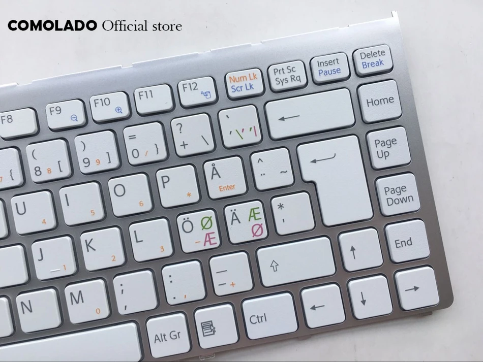 ND Скандинавская клавиатура для Sony Vaio VGN-FW серия VGN FW белая с серебряной рамкой