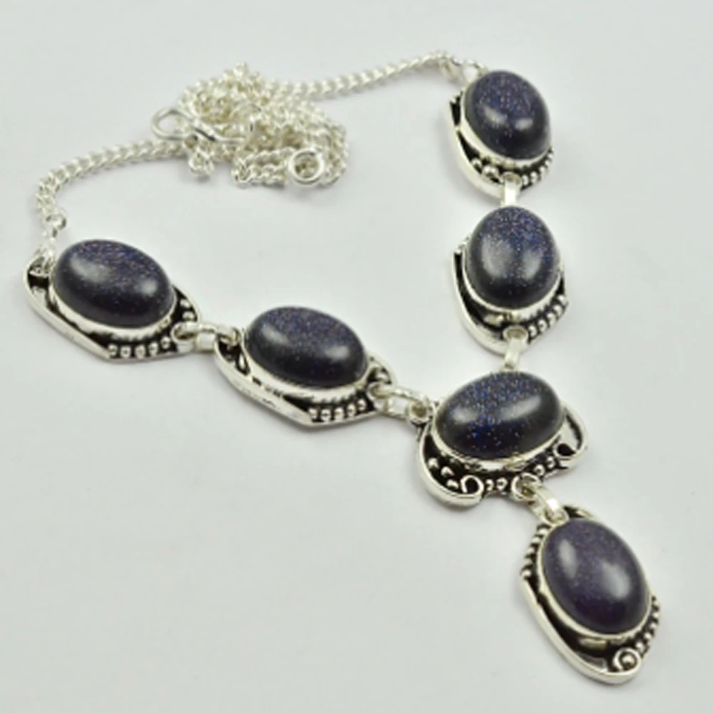 

Sunstone Necklace Silver Overlay over Copper, 46.5cm , N2823